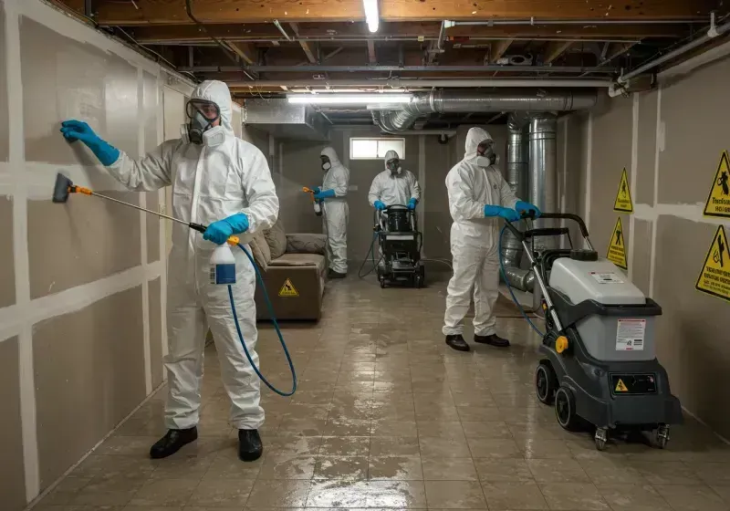 Basement Moisture Removal and Structural Drying process in West Odessa, TX